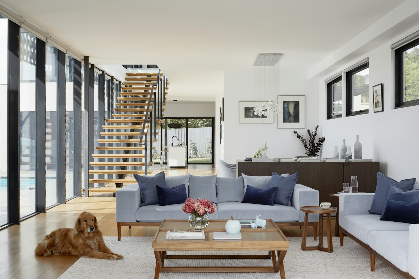 Staged open living space